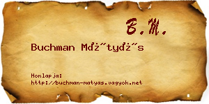 Buchman Mátyás névjegykártya